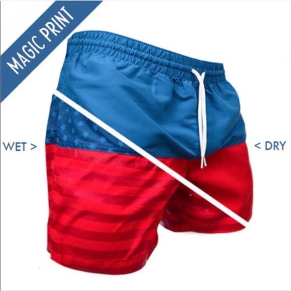 Chubbies Swim Trunks Mens Shorts Blue Red Colorblock Pool Beach Medium - Picture 7 of 7